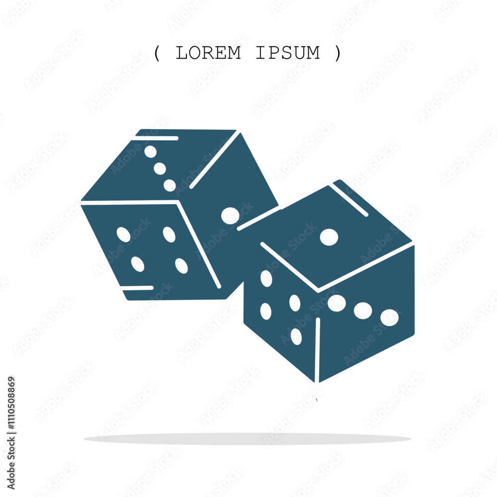Vector symbol. Dice icon illustration. Stock vector symbol illustration design. Vector symbol. Dice icon illustration. Stock vector symbol illustration design.
