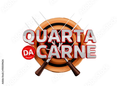 3D Badge - Quarta da Carne: Transparent Seal for Wednesday Meat Promotions photo