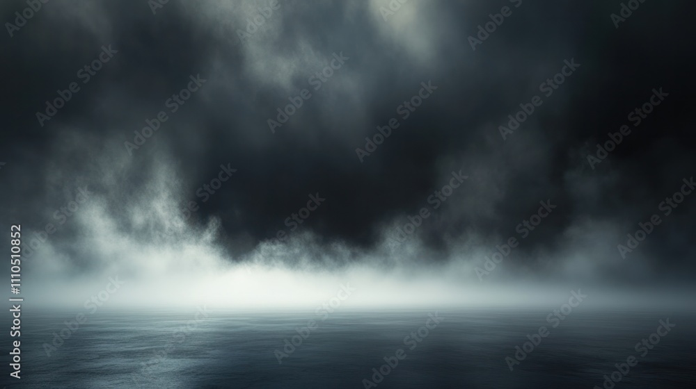 Light foggy vapor spreading evenly across a black background in soft transparent waves creating Light foggy vapor spreading evenly across a black background in soft transparent waves creating