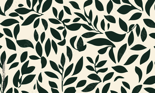 modern abstract green leafy seamless vector pattern for luxury décor design and wallpaper