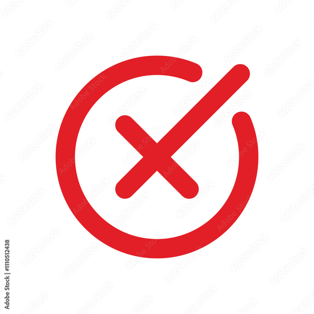 Obraz premium Vector Cross Icon Isolated On White