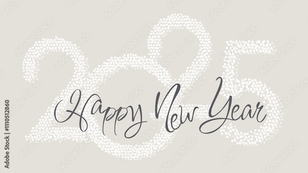 2025 Happy New Year. Winter holiday template with congratulatory text and date number on colorful background. Horizontal format. 2025 Happy New Year. Winter holiday template with congratulatory text and date number on colorful background. Horizontal format.