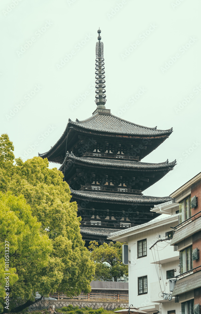 The Five Story Pagoda at the Kofukuji Buddhist temple complex in Nara, Japan. The Five Story Pagoda at the Kofukuji Buddhist temple complex in Nara, Japan.
