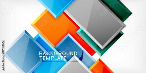 Free Download Glass toy style square shapes abstract design. Vector Illustration For Wallpaper, Banner, Background, Card, Book Illustration, landing page - GFXLoad