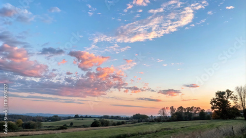 sunset over the field