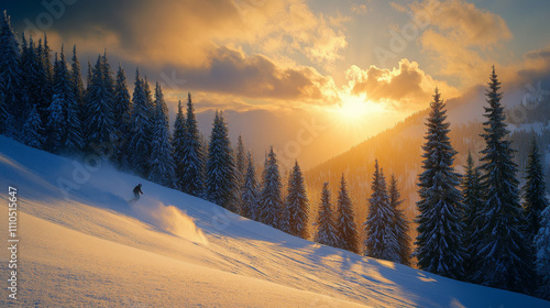 Wallpaper Mural A skier sliding on the snow Torontodigital.ca