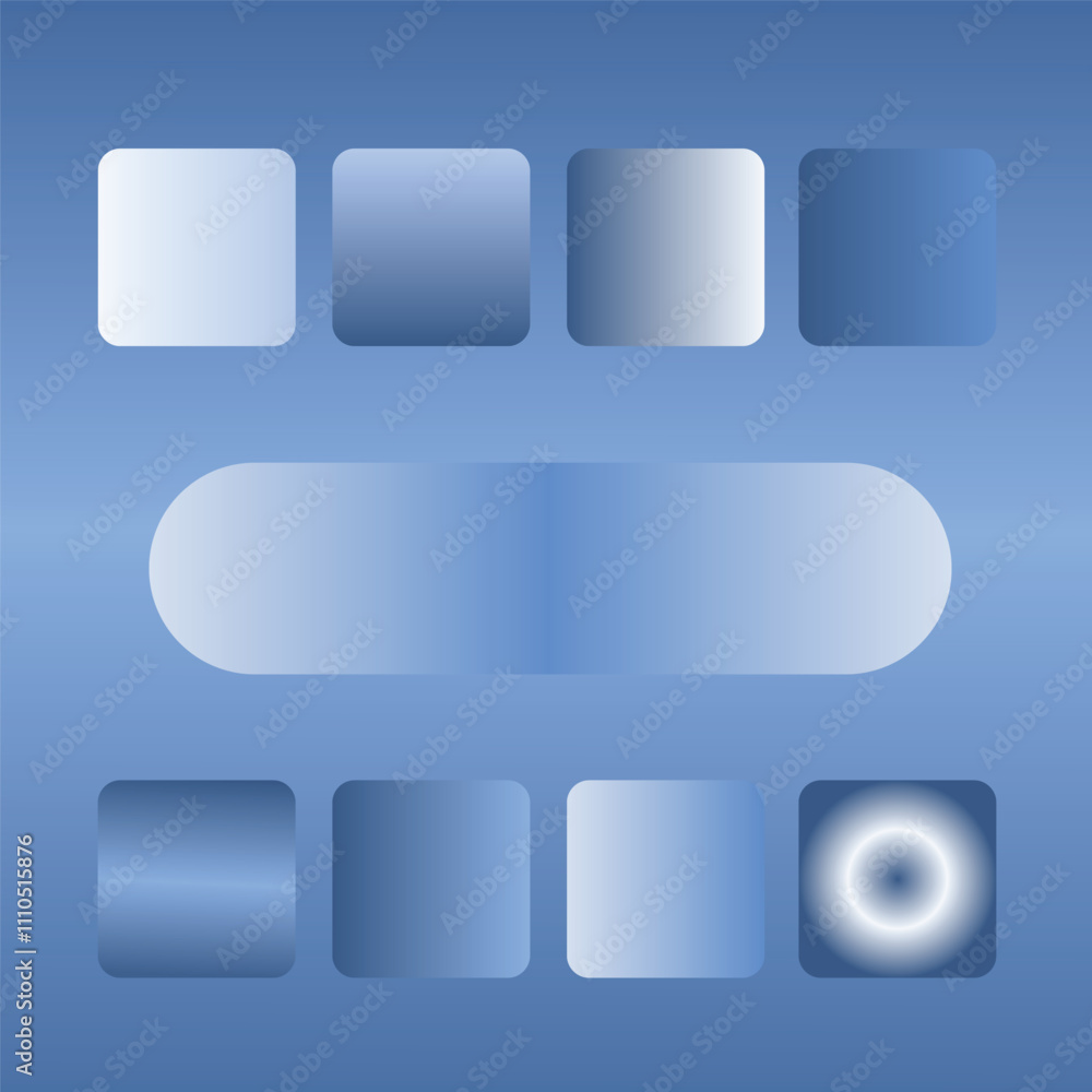 Blue Gradient different style shades combination Minimalistic, pastel colored collection on white background. Blue Gradient different style shades combination Minimalistic, pastel colored collection on white background.