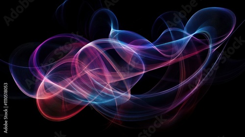 An abstract dark background with glowing neon lines.