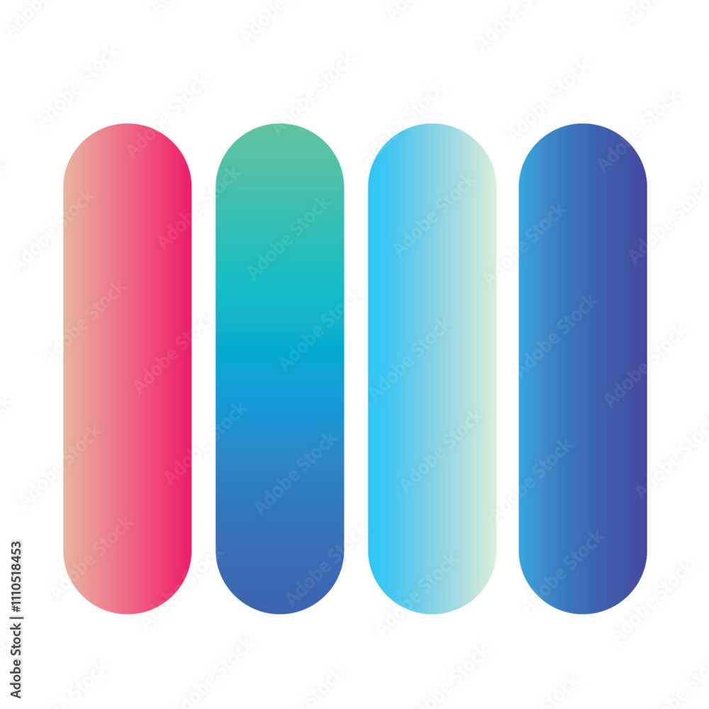 Pink and Blue Gradient shades combination Minimalistic, pastel colored collection on white background. Pink and Blue Gradient shades combination Minimalistic, pastel colored collection on white background.