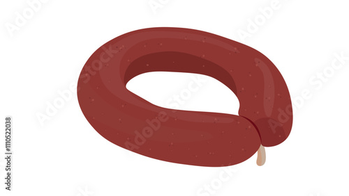 Turkish sausage ( sucuk )  kangal sausage. Dry spicy Sujuk (sucuk) isolated white background