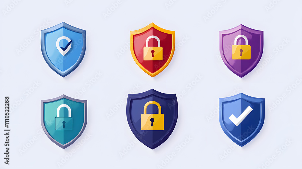 Security shield sign vector illustration, Lock security icon, Set of security shield icons, securityshields symbols with check mark and padlock, Shield security icon, Safety, protection sign Security shield sign vector illustration, Lock security icon, Set of security shield icons, securityshields symbols with check mark and padlock, Shield security icon, Safety, protection sign