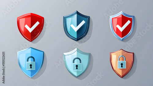 Free Download Security shield sign vector illustration, Lock security icon, Set of security shield icons, securityshields symbols with check mark and padlock, Shield security icon, Safety, protection sign - GFXLoad