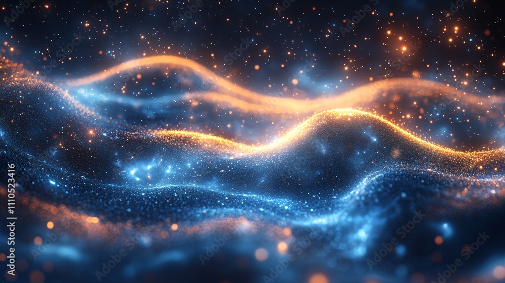 Fototapeta premium Soft Glowing Light with Rolling Curves in Space