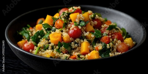 Vibrant Rice Bowl with Cucumber, Tomatoes, and Herbs