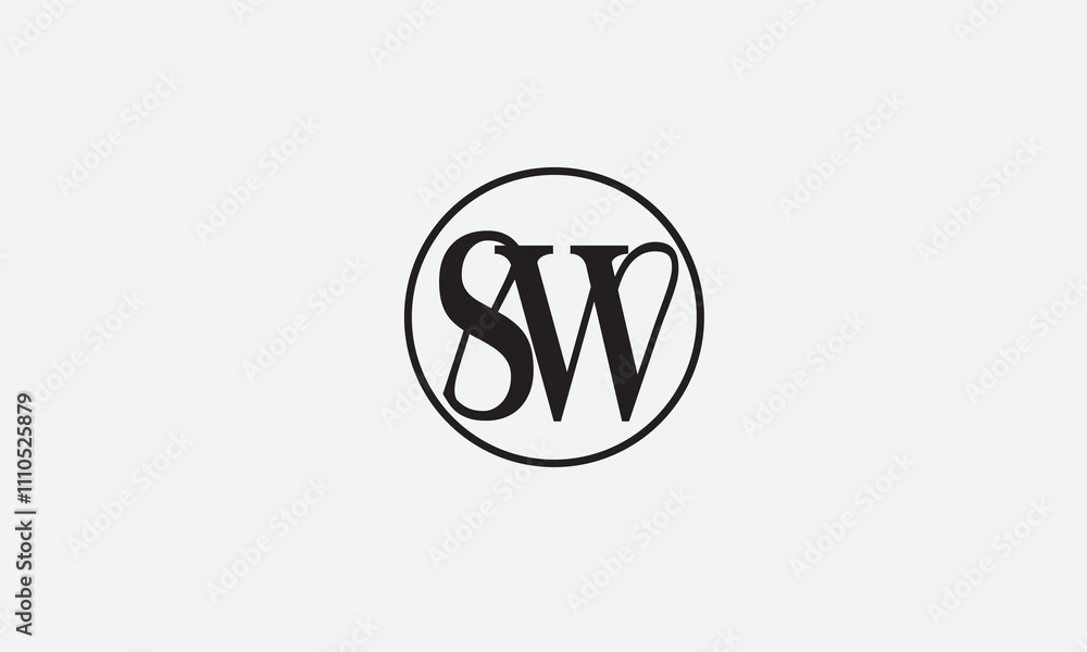 SW, WS, S, W Abstract Letters Logo Monogram SW, WS, S, W Abstract Letters Logo Monogram