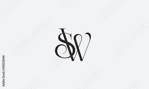 SW, WS, S, W Abstract Letters Logo Monogram photo