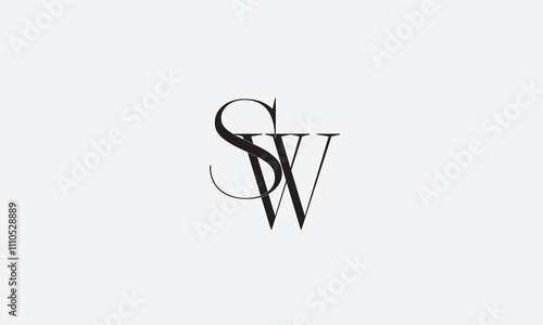 SW, WS, S, W Abstract Letters Logo Monogram photo