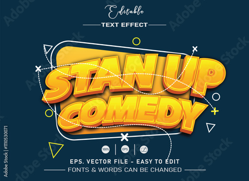 Editable text effect - stan up comedy 3d style