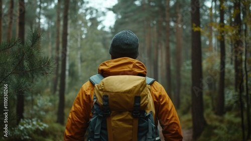 Wallpaper Mural Adventure Outdoors: Hiker in a Forest Torontodigital.ca