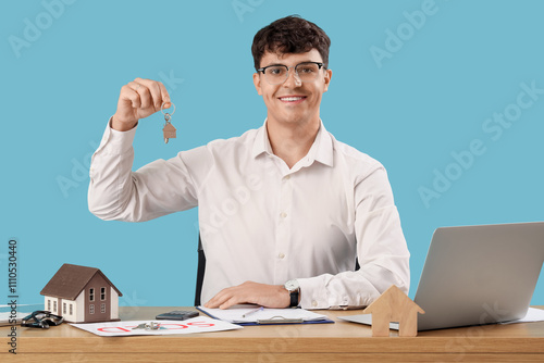 Male real estate agent with...