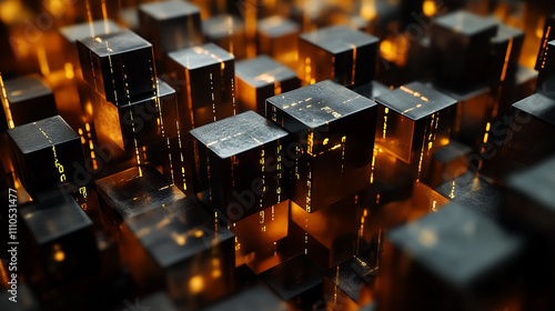 Dive into the intricate network of a motherboard chaos, tilt shift view of Circuit Cities Miniature, photo