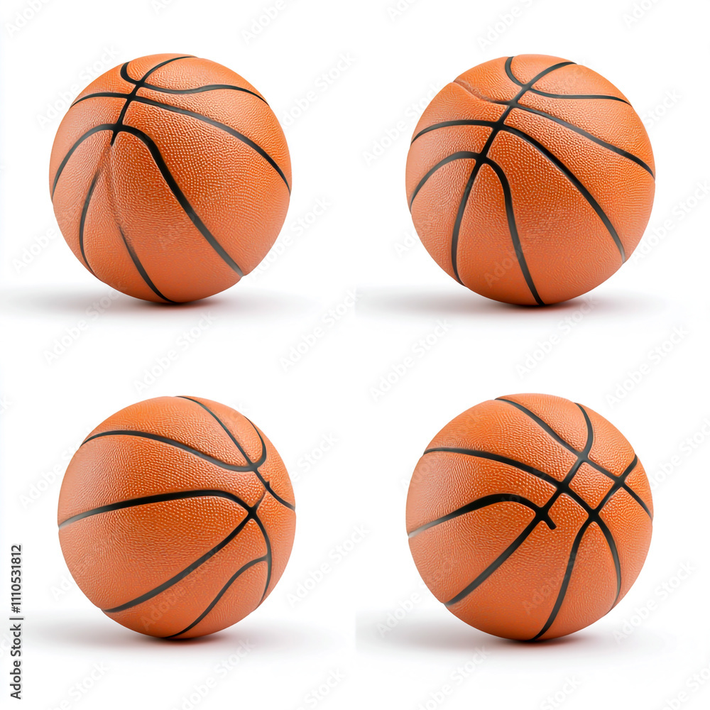 Basketball Set Isolated on White Background with Clipping Path. Basketball Set Isolated on White Background with Clipping Path.