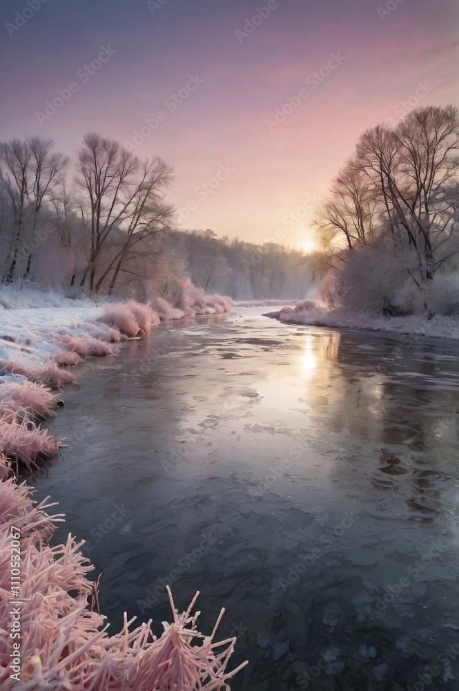 sunset over the river