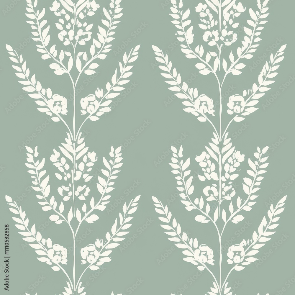 ornamental wheat pattern, symmetric botanical design, soft cream foliage, muted sage background, folk-inspired floral motif, repeating nature elements, minimalist organic arrangement, elegant vector ornamental wheat pattern, symmetric botanical design, soft cream foliage, muted sage background, folk-inspired floral motif, repeating nature elements, minimalist organic arrangement, elegant vector