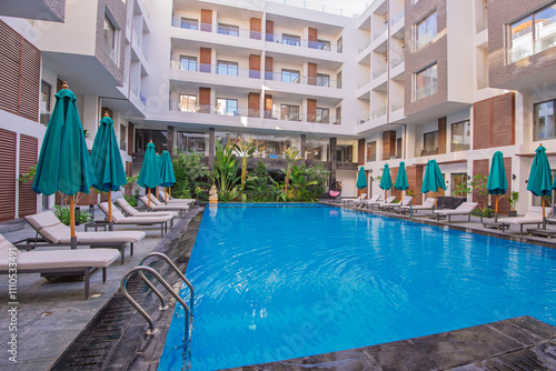 Wallpaper Mural Swimming pool in luxury tropical apartment resort Torontodigital.ca