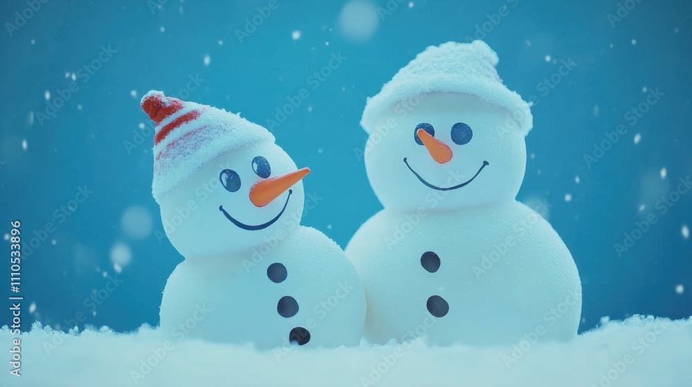 Diverse Snowmen Set: Christmas & New Year Vector Illustrations Diverse Snowmen Set: Christmas & New Year Vector Illustrations