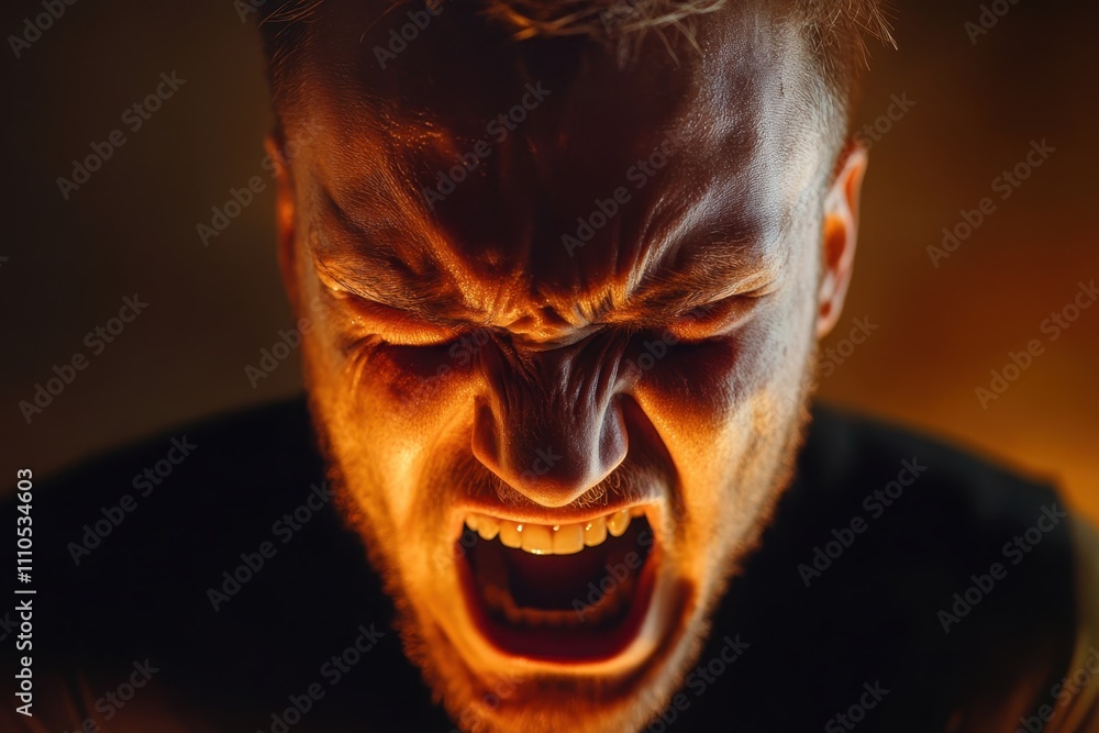 Obraz premium Intense emotional expression captured during a moment of anger