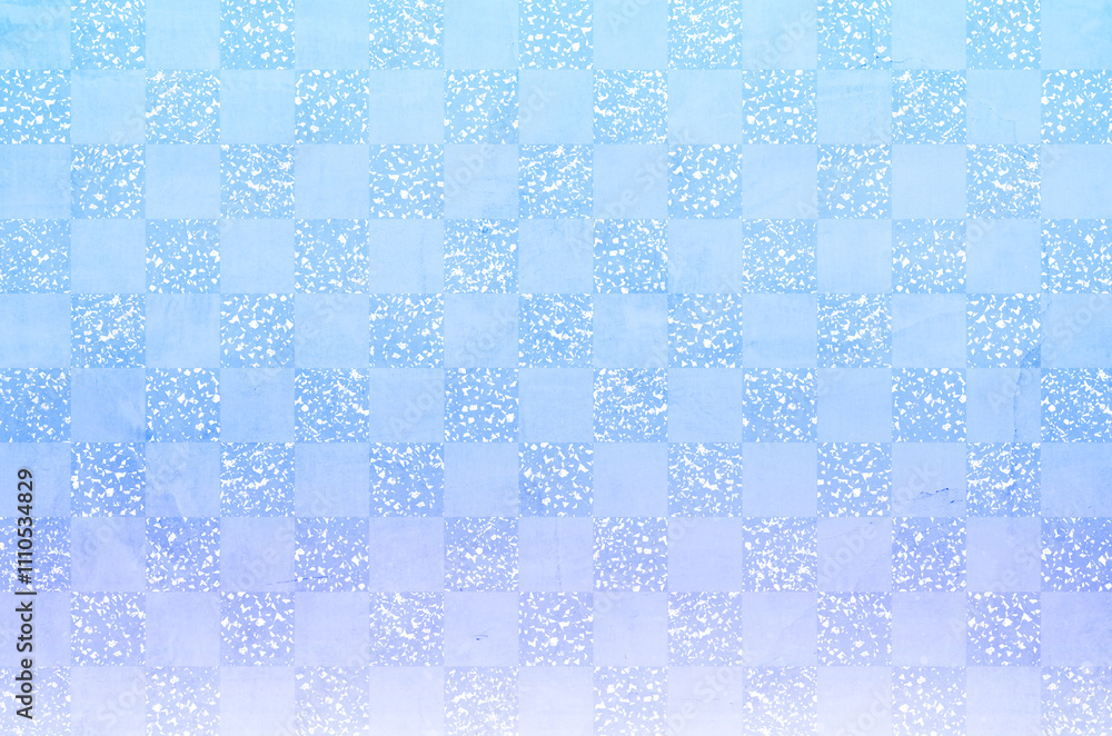 Japanese washi paper background with checkered pattern illustration. Japanese paper texture with modern pastel gradation latticework pattern. Japanese washi paper background with checkered pattern illustration. Japanese paper texture with modern pastel gradation latticework pattern.