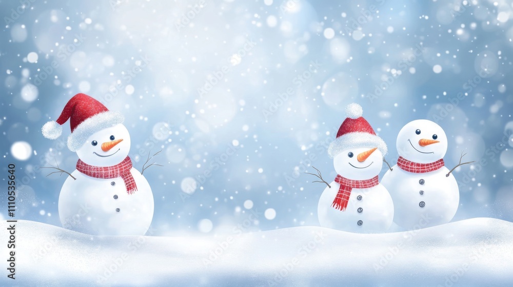 Diverse Snowmen Set: Christmas & New Year Vector Illustrations Diverse Snowmen Set: Christmas & New Year Vector Illustrations