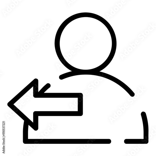 user left arrow icon