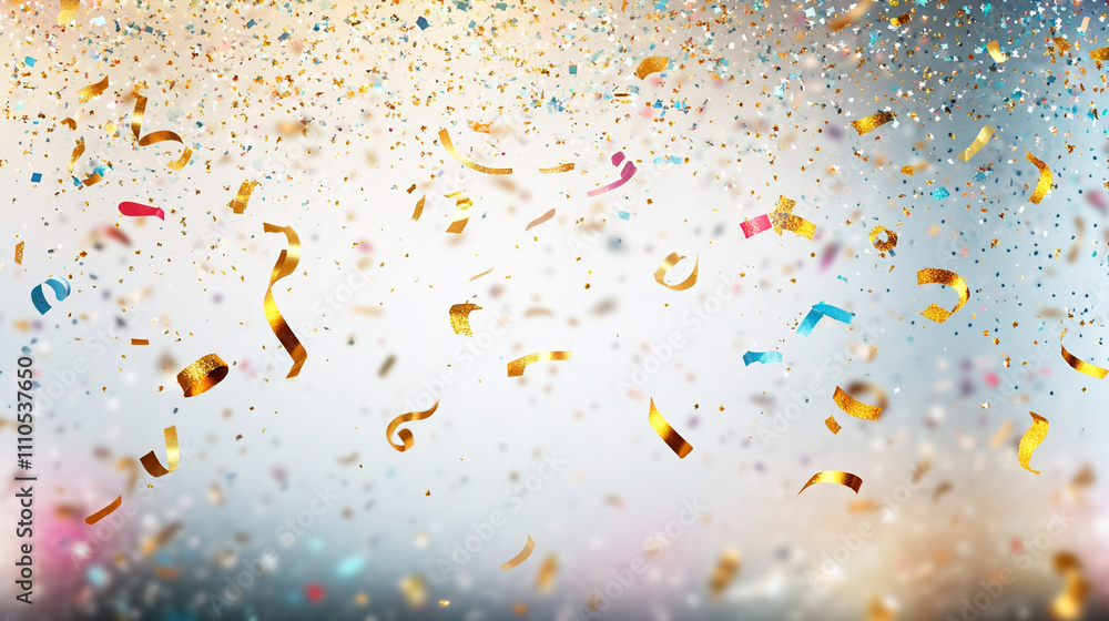 Obraz premium Abstract gold background with sparkling glitter texture, 2025 Happy New Year.