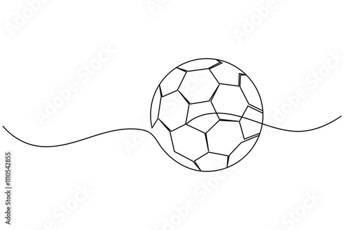 Football Continuous one line drawing of isolated outline football day  flat vector icon