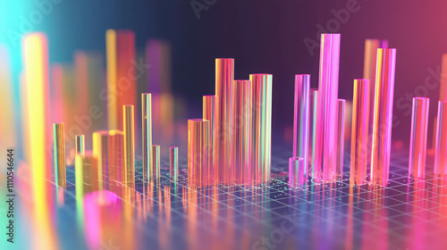 Wallpaper Mural Colorful Abstract Data Visualization with 3D Bar Graphs in Modern Design Torontodigital.ca