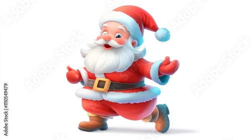Playful Santa Figurine in Cartoon Style