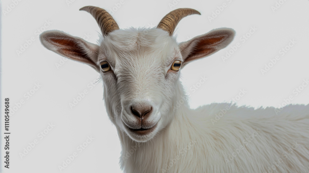 Isolated portrait of a goat on a white background, high-quality cutout Isolated portrait of a goat on a white background, high-quality cutout