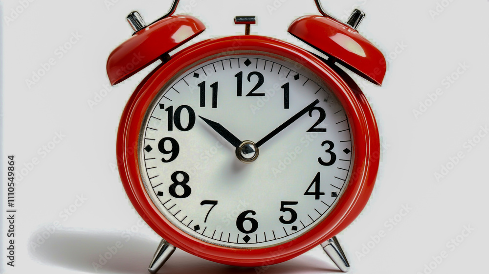 Isolated red alarm clock on white background, PNG clipart element Isolated red alarm clock on white background, PNG clipart element