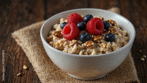 muesli with berries and milk