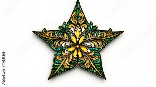 Playful Golden Tree Topper in Cartoon Style