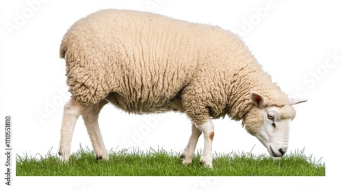 Sheep Grazing in Green Pasture with Soft Light