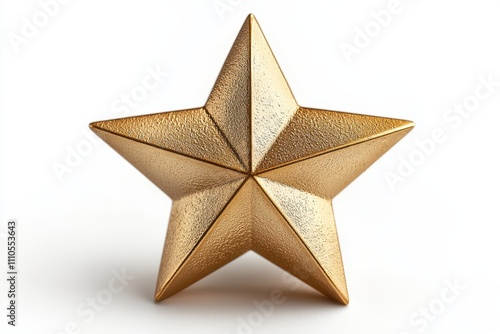 Shimmering Golden Star Against Plain Background