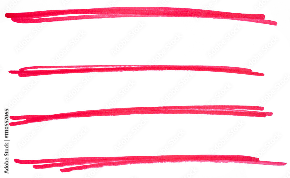 Set of hand drawn red marker line design element, grunge strokes, doodle lines underline scribble Set of hand drawn red marker line design element, grunge strokes, doodle lines underline scribble