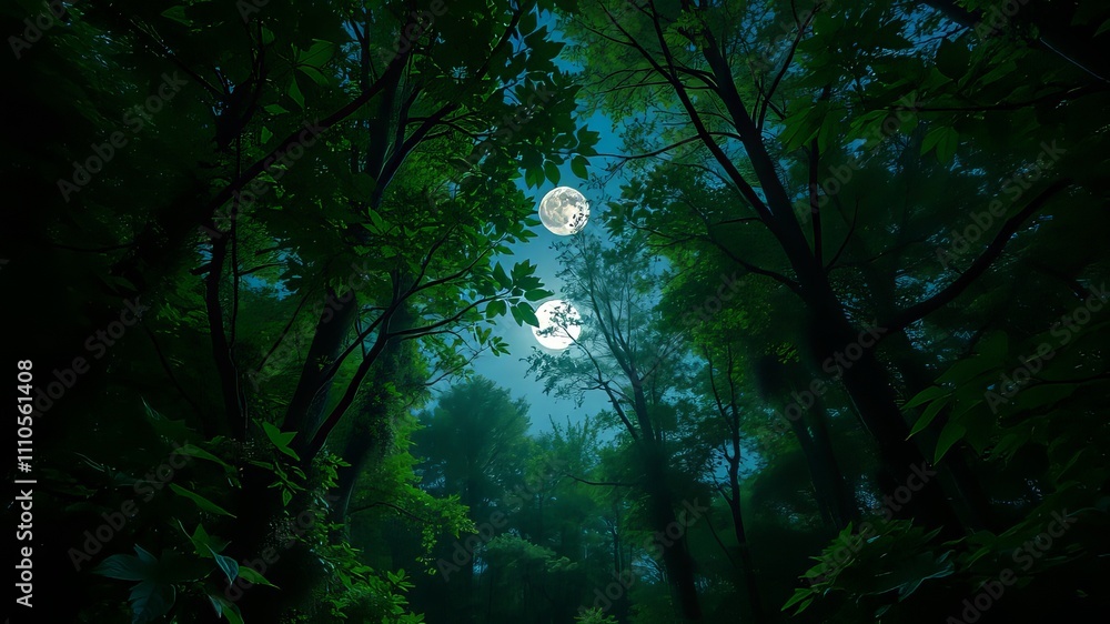 Obraz premium Drone Shot: Lush Forest Canopy