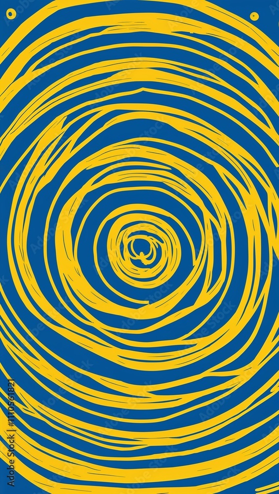 Yellow Circle pattern hand drawn design on Black background illustration Yellow Circle pattern hand drawn design on Black background illustration