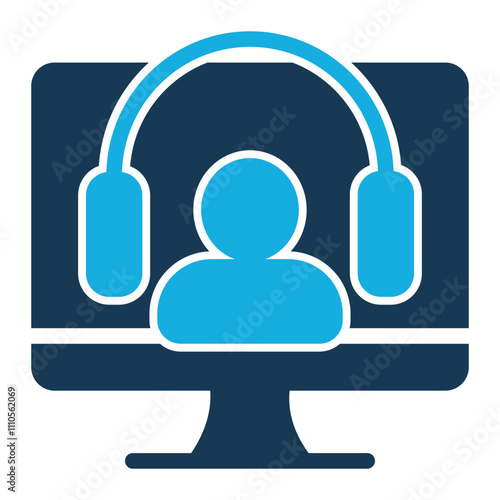 Online Call Center Icon - Customer Support Icon