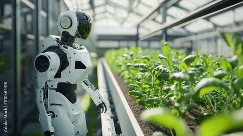 A Futuristic Greenhouse: Robot tending to Plants