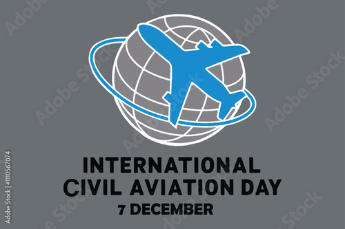 International Civil Aviation Day vector illustration